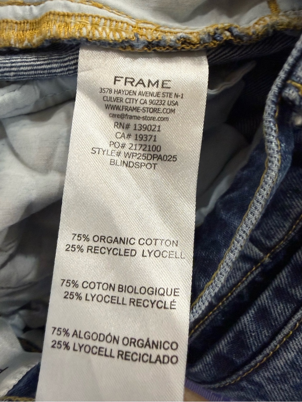 FRAME Wide Leg Trouser Jeans High Rise Blind Spot Wash Denim Size 23 - Picture 5 of 15